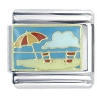 Relaxing Beach Enamel Italian Charm