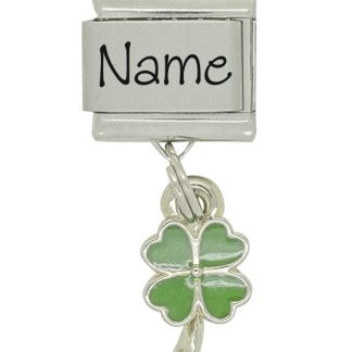 Personalised Lucky Clover Shamrock Name Italian Charm