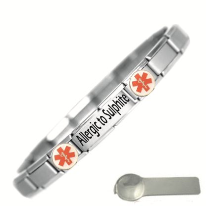 Allergic to Sulphite Medical Alert Stainless Steel Bracelet