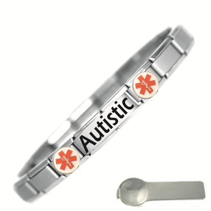 Autistic Medical Alert Stainless Steel Bracelet