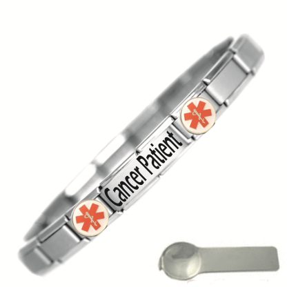 Cancer Patient Medical Alert Stainless Steel Bracelet