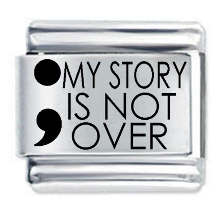 My Story Semi Colon ETCHED Italian Charm