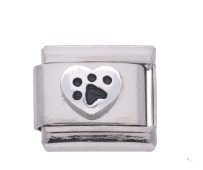 La Cima 925 Silver Paw Print with enamel