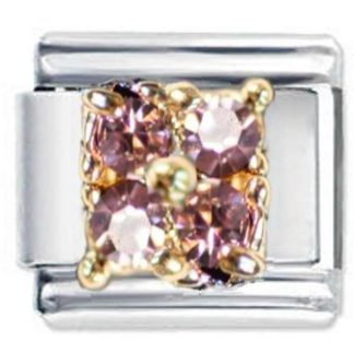 4 gem June Birthstone Italian Charm