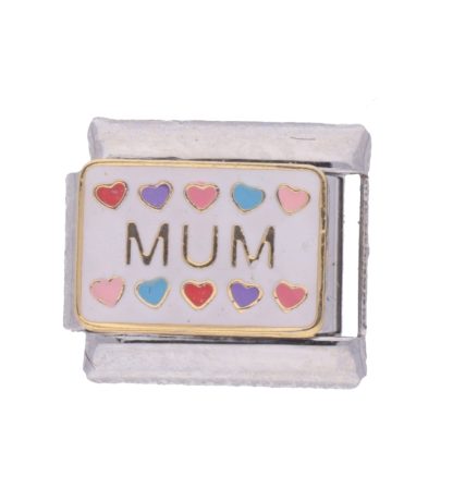 Mum Hearts Italian Charm for Classic size bracelet