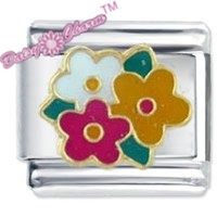 Bunch of Flowers Enamel  Italian Charm