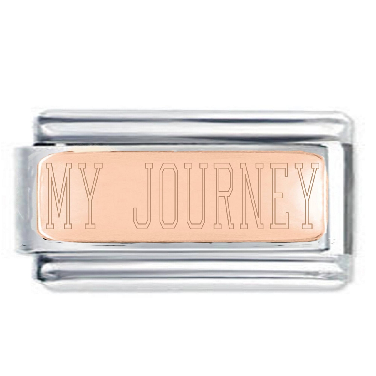MYJOURNEY Rose Gold SuperlinkPlate Engraved Inspirational Motivational Bracelet Charm