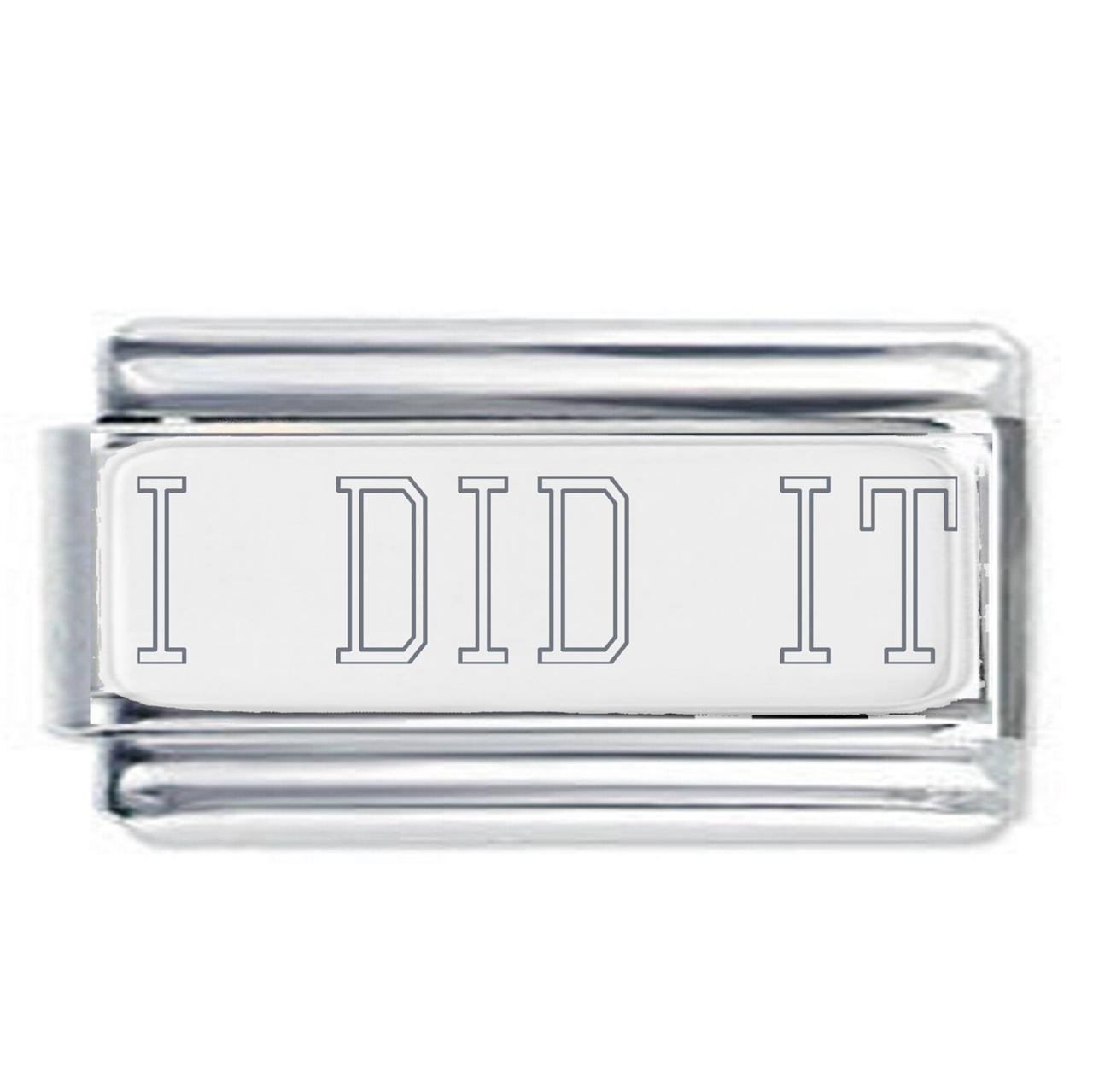 I DID IT Silver Plate Engraved Superlink Inspirational Motivational Bracelet Charm