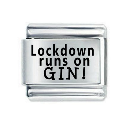 Daisy Charm - LOCKDOWN RUNS ON GIN Etched For 9mm Italian Modular charm bracelets