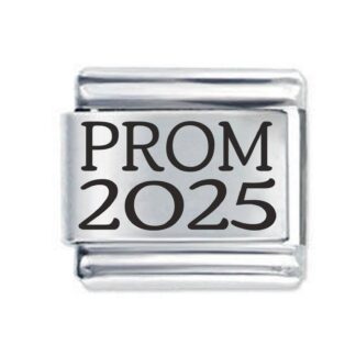 2025 Prom Graduation  Etched Italian Charm - Fits all 9mm Italian Style Charms