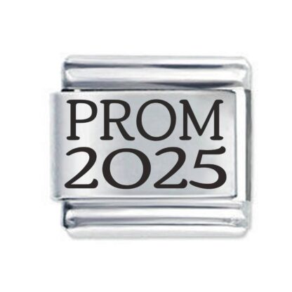 2025 Prom Graduation  Etched Italian Charm - Fits all 9mm Italian Style Charms